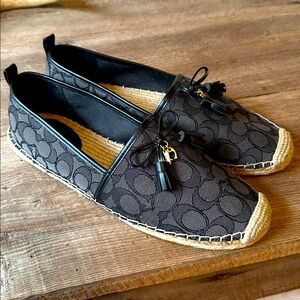 COACH Carson Denim Signature Espadrilles, Womens Size 11